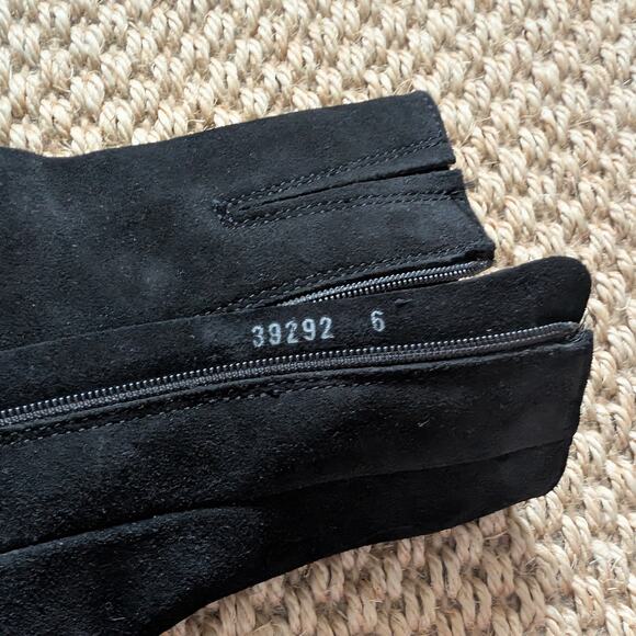 LA CANADIENNE Elizabeth Women's Ankle Suede Square Toe Booties, Black, 6, NWOB - Picture 9 of 10